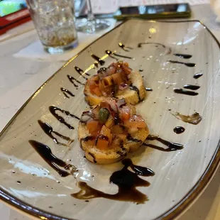 This is the bruschetta, sorry we ate the other four before I remembered to take a picture. The presentation was spot on