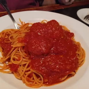 Spaghetti &amp; Meatballs with the chunky marinara