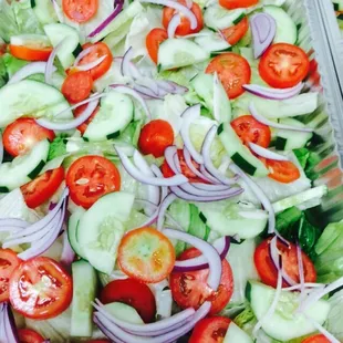 Fresh garden salad with the dressing of your choice