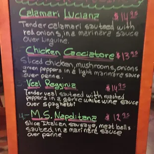 Menu looks good tonight