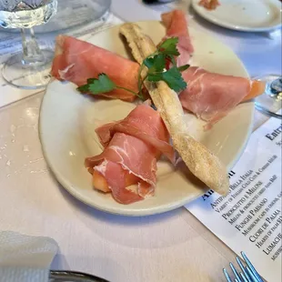 Prosciutto and melon appetizer