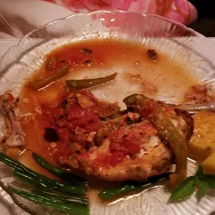 Chicken cacciatore. $28