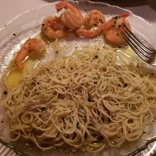 Shrimp scampi. $28