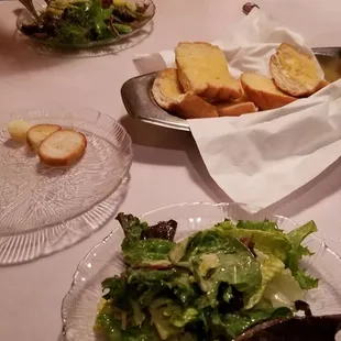 Salad and bread comes with each entree.