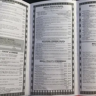 Inside of menu