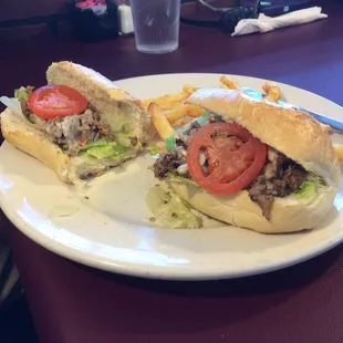 Yum yum yum steak and cheese hoagie!