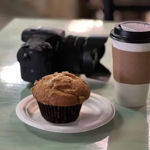 Good brew, flavorful banana Nut bread and my faithful companion