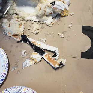a partially eaten cake