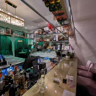 a view of the bar area