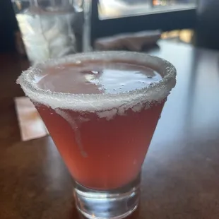 Raspberry lemon drop martini