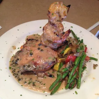 Chicken and Shrimp au Poivre