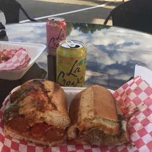 Delicious - Meatball sandwich and Spicy Sausage sandwich