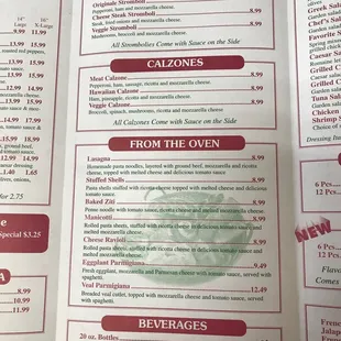 Other menu options