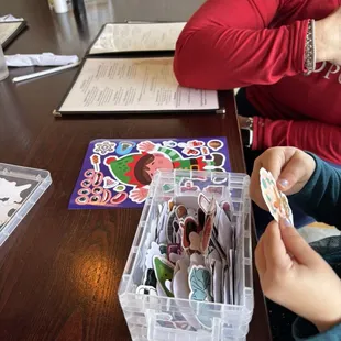 Stickers brought out for the kids!