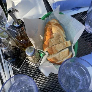 fresh bread with dressing