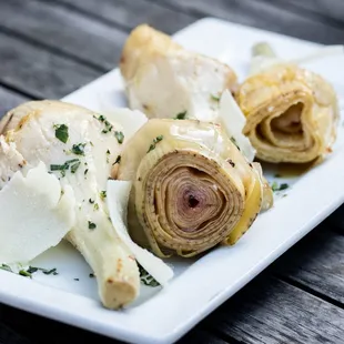 a plate of appetizers