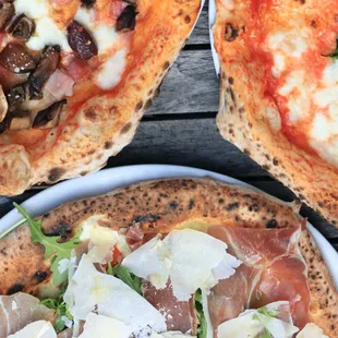 three different pizzas