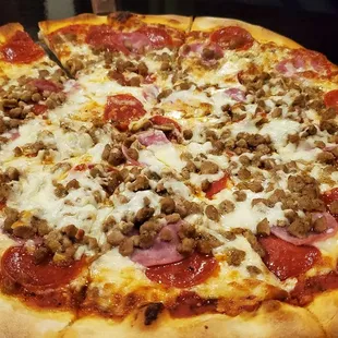 Meat lovers pizza