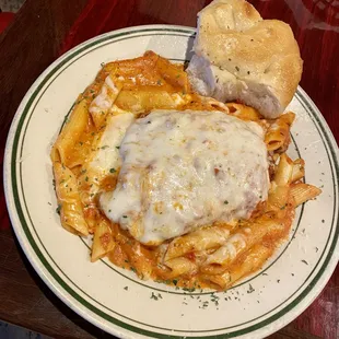 One of our customer favorites- Chicken Parmesan with an alapanna sauce!