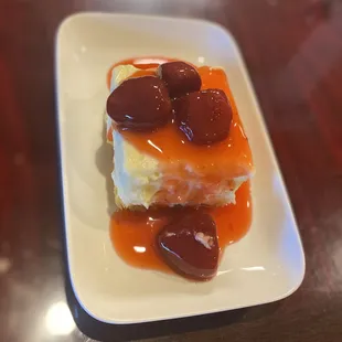 Customer favorite dessert- homemade strawberry cheesecake!