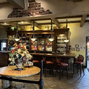 the bar and dining area