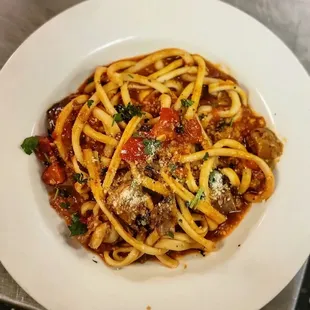 Bucatini over lamb