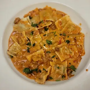 Meat raviolis.