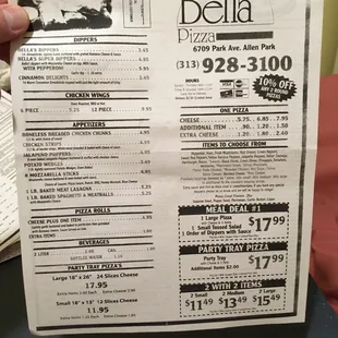 menu