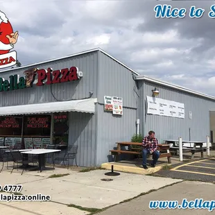 the front of the restaurant