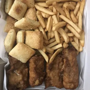 Cod Fish Dinner, Garlic bread Sticks