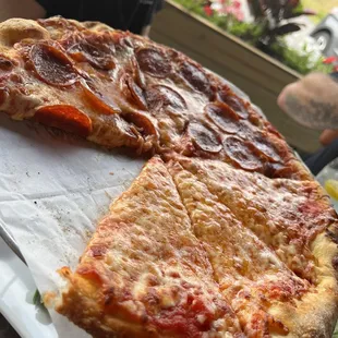 1/2 pepperoni, 1/2 cheese pizza- so yummy!!