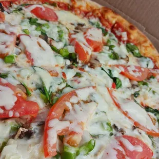 a close up of a pizza