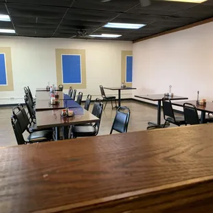 Other side full of chairs and tables