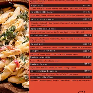 menu Pasta