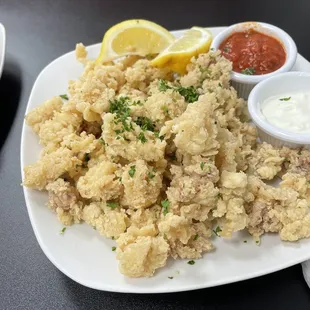 Fried calamari tender and light