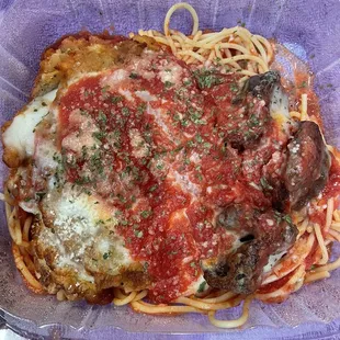 Eggplant /shrimp Parm combo