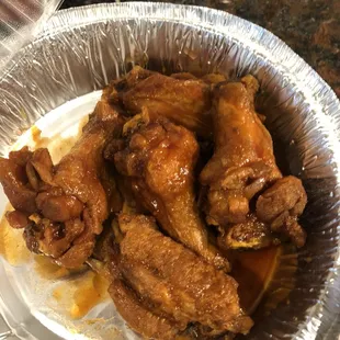 Hot teriyaki wings. Good
