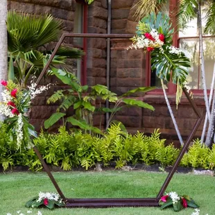 Loose flowers and leaves bought from Bella Rosa to decorate the wedding arch