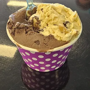 Triple chocolate and pistachio - almond.