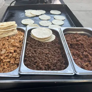 We offer three meats! Asada, chicken, el pastor. Delicious, quality food.