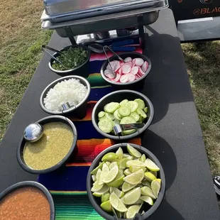 All our packages come with onions, cilantro, cucumber, radishes and limes!