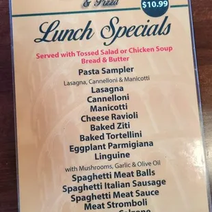 menu