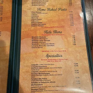 menu