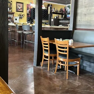 Bar area and rear of restaurant