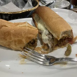 Their interpretation of Philadelphia steak and cheese sub.