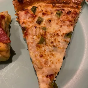 two slices of pizza