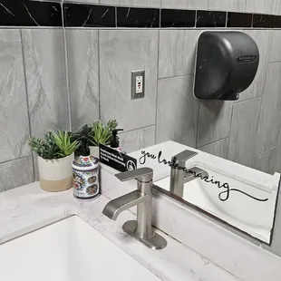 Positive affirmation in the bathroom