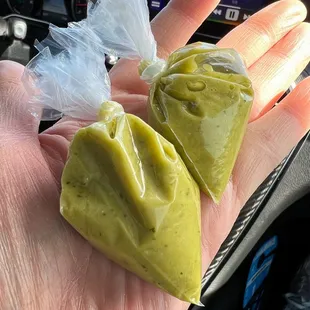 Cute and clever package for spicy (good kick) green sauce