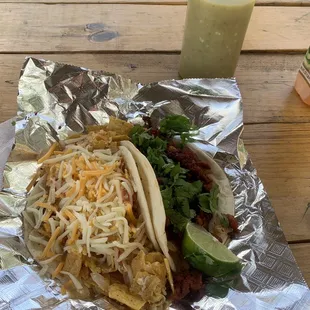 migas left, pastor right