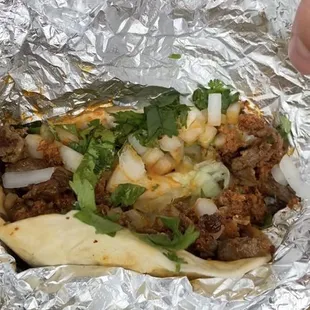 Campechano - chorizo, beef &amp; cheese